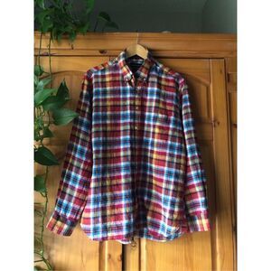 Paul Fredrick  Classic Fit Mens RAINBOW Collared Button Down Shirt SZ L